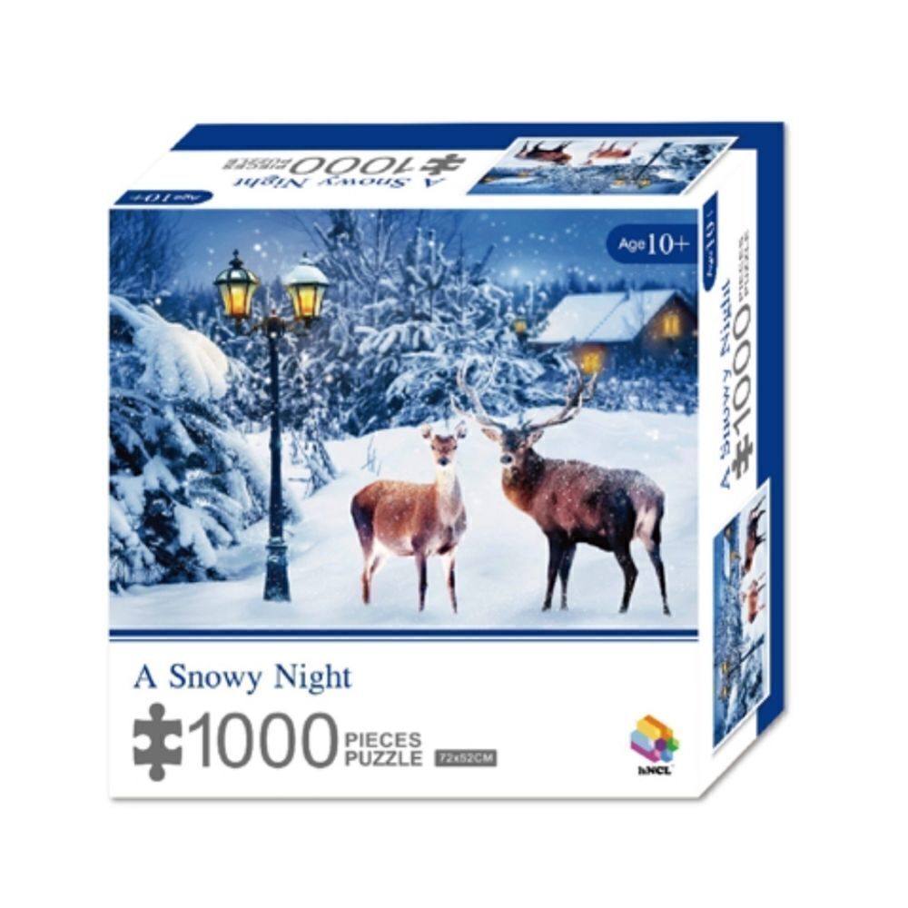 1000 Pieces Of Paper Puzzle - A Snowy Night, Christmas Piece Jigsaw Puzzle